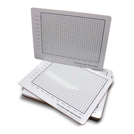 Flipside 9in X 12inTwo Sided Bar Chart Grid Board Bulk, 12PK 34159